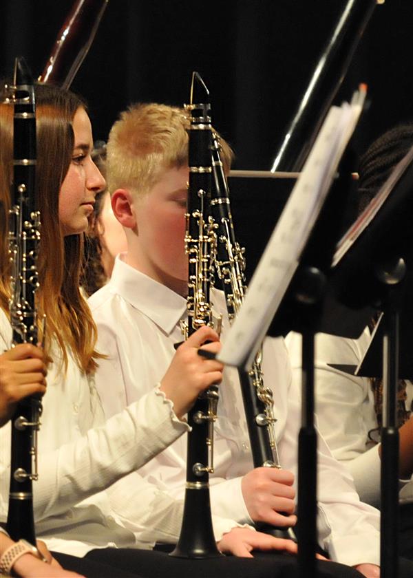 Students performing at the 2023-2024 All County Band Concert